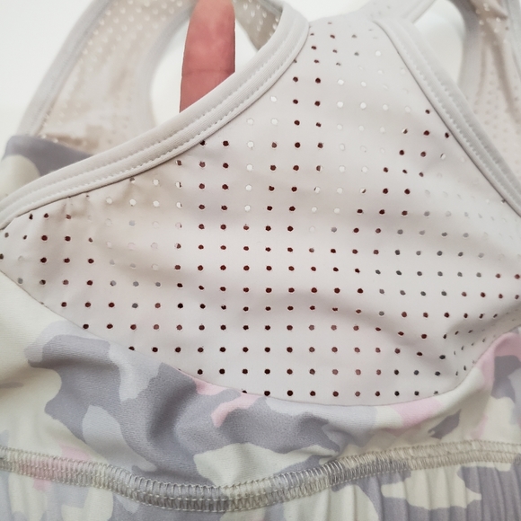 Small ABS2B White Gray Pink Camo Print Padded Sports Bra - Picture 5 of 7